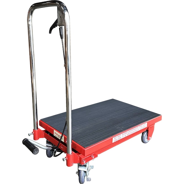 Scissor Lift Table Cart, 500 Lb. Cap, 28''L X 18''W, 9'' - 28.5''H